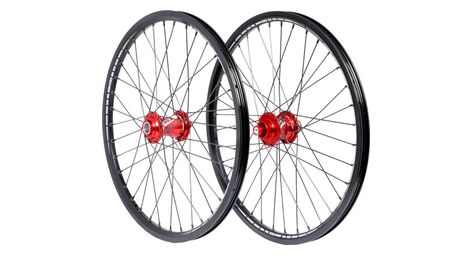 Paire de roues alu expert sd m08 disc pride control 36h rouge
