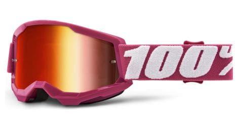 100% strata 2 kids goggle | red | red mirror lenses