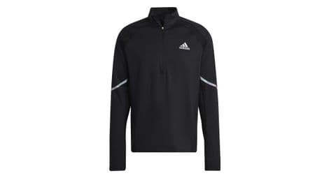 Adidas running run fast 1/2 zip top black men's