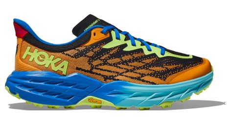 Hoka one one speedgoat 5 arancione blu verde scarpe da trail uomo 42