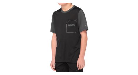 100 ridecamp kids short sleeve jersey black gray