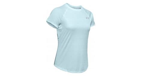 Under armour speed stride short sleeve 1326462 462 femme t shirt bleu clair