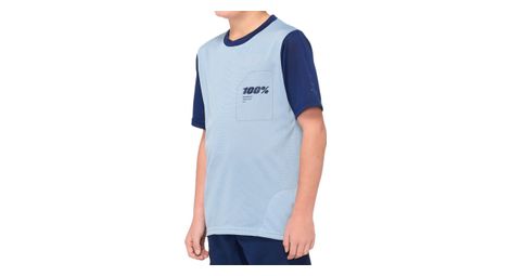 Maillot mangas cortas 100% ridecamp para niños azul
