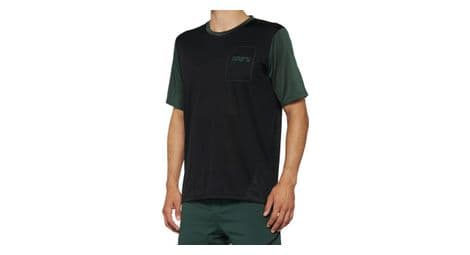 Maillot de manga corta ridecamp 100% negro / verde bosque