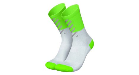 Chaussettes running incylence high viz v2 vert fluo blanc