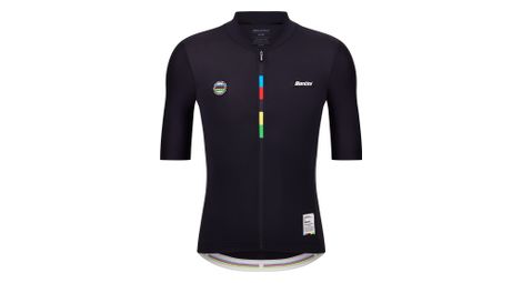 santini mondo uci short sleeve jersey black