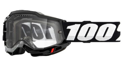 Máscara 100% accuri 2 enduro mtb | negro | vasos transparentes