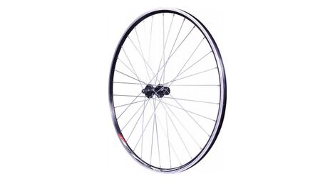 Roue 700 course arriere jante alu double paroi noire frein patin moyeu alu blocage rapide cassette 8/9/10v .