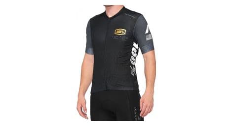 Maillot manches courtes jersey exceeda 100% noir / gris