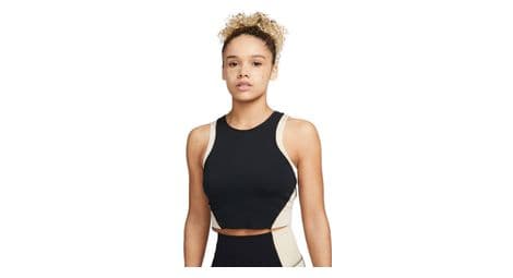 Debardeur femme nike yoga dri fit luxe crop noir blanc
