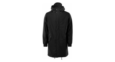 Parka Rains Long Quilted Schwarz