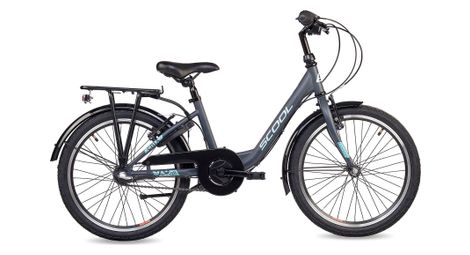 Vélo enfant S'COOL chiX - moyeu 3 vitesses - Gris foncé/Aqua