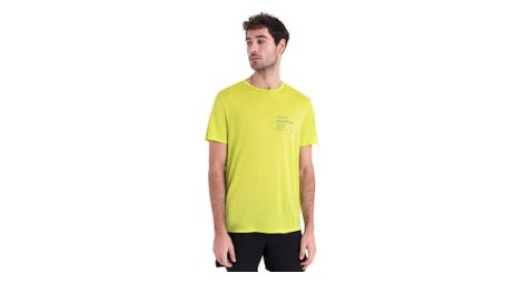 Icebreaker merinos 150 tech lite iii natural run club 2.0 technisch t-shirt geel