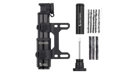 Bomba wolf tooth encase kit de reparación tubeless 40 cc bomba manual negra + herramientas integradas