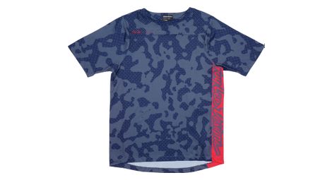 Maillot de manga corta azul para niños troy lee designs skyline para niños
