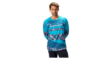 Maillot de manga larga endura patchwork hombre edición limitada azul