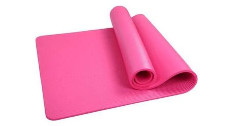 Tapis de pilates yoga antidrapant avec sangle transport 183 61 1 cm tapis de fitness gym rose