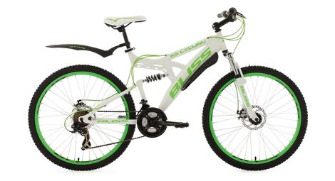 Vtt tout suspendu ks cycling bliss 26 shimano tourney 7v blanc vert