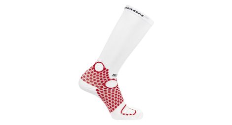 Chaussettes salomon s/lab ultra knee blanc/rouge