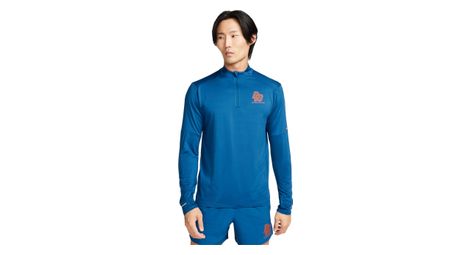 Haut 1 2 zip nike element brs van life bleu orange