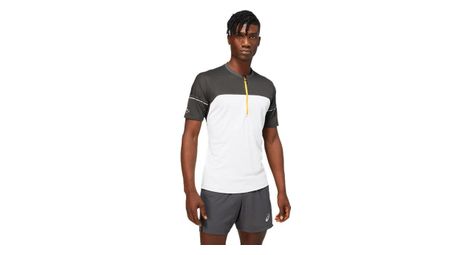 Maillot manches courtes 1 2 zip asics fujitrail gris blanc