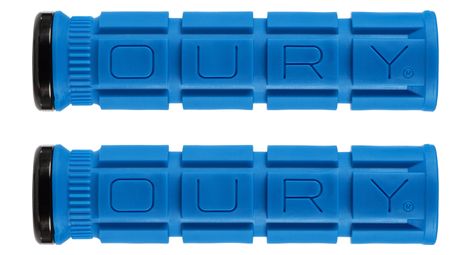 Paire de grips oury grips lock-on v2 bleu deja