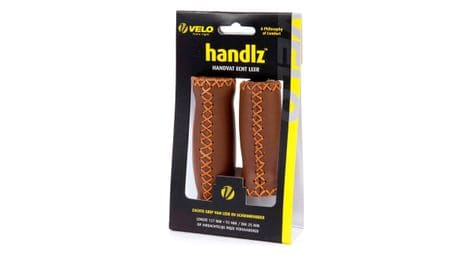 Velo grips cuir 127mm l marron (paire)