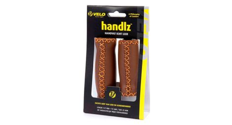 Velo grips cuir 127mm l marron (paire)