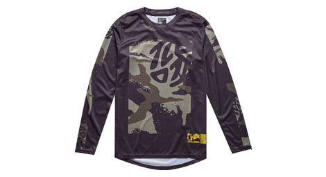 Camiseta de manga larga juvenil troy lee designs flowline negra