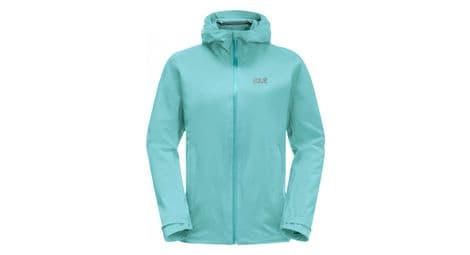 Chaqueta impermeable jack wolfskin pack & go shell verde mujer