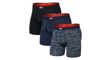 Boxer Saxx Multi-Sport Mesh Brief Fly Blu/Nero Uomo (Confezione da 3)
