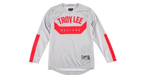 troy lee designs flowline youth grey red child long sleeve jersey
