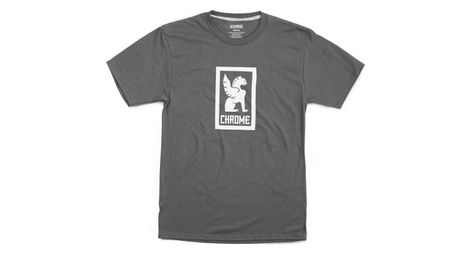 T shirt chrome vertical border logo gris