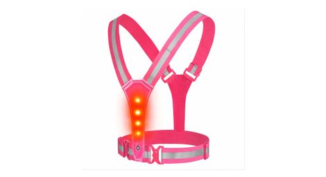 Gilet de sécurité LED haute visibilité – 360° rose réfléchissant