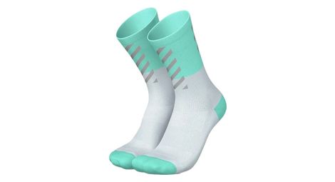 Chaussettes running incylence high viz v2 bleu fluo blanc