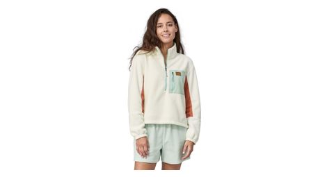 Sudadera de forro polar microdini 1/2 zip blanco para mujer de patagonia