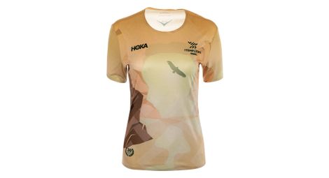 Maillot Manches Courtes Hoka Les Templiers Performance Jaune Femme