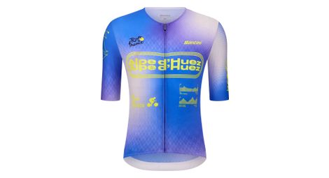 Maillot Manches Courtes Santini Tour de France Alpe d’Huez Bleu/Violet