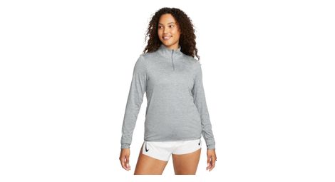 Camiseta 1/4 cremallera nike swift uv gris mujer