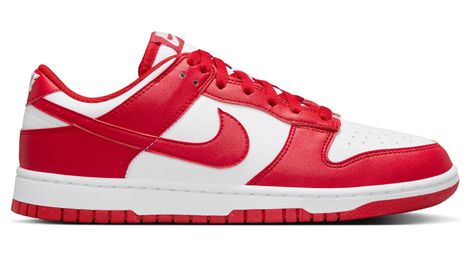 Chaussures sportswear nike dunk low blanc/rouge femme