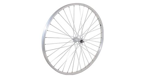 ROUE 650A AVANT JANTE ALU SIMPLE PAROI ARGENT FREIN PATIN MOYEU ALU ECROUS .