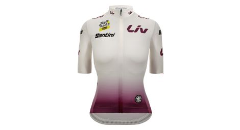 Maillot Manches Courtes Santini Tour de France Maillot Blanc Femme