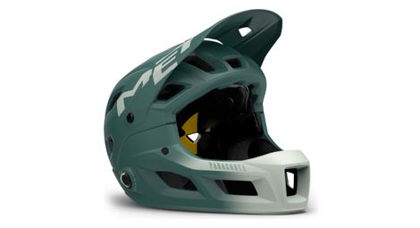 Casco con mentonera desmontable met parachute mcr mips gris/verde