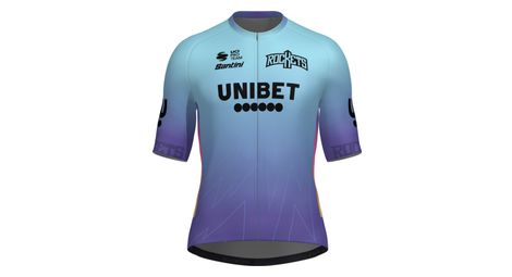 Camiseta de manga corta santini fan line unibet rockets azul, hombre