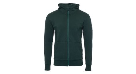 Sweat a capuche lebram ecusson zip vert sapin