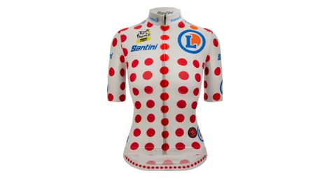 Maillot de manga corta Santini del Tour de Francia: maillot de lunares para mujer