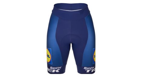 Pantalón corto sin tirantes santini team lidl-trek 2025 azul, mujer