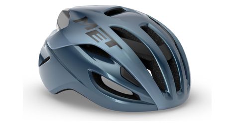 Met rivale mips road helm blauw/zilver