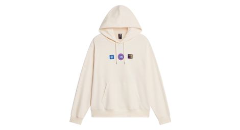 the north face explorer badges white unisex hoodie