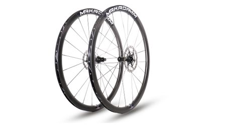 Paire de roues carbone route – MaKadamm evora 35 disc xpremium à pneus – 1165 gr la paire – centerlock – axe 12x100 | 12x142